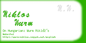 miklos wurm business card